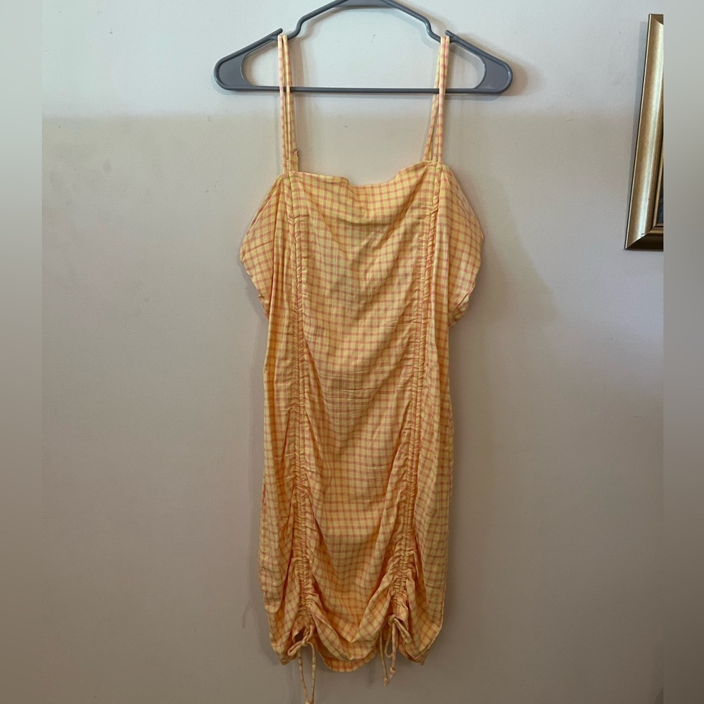 Yellow and Pink Gingham Mini Dress